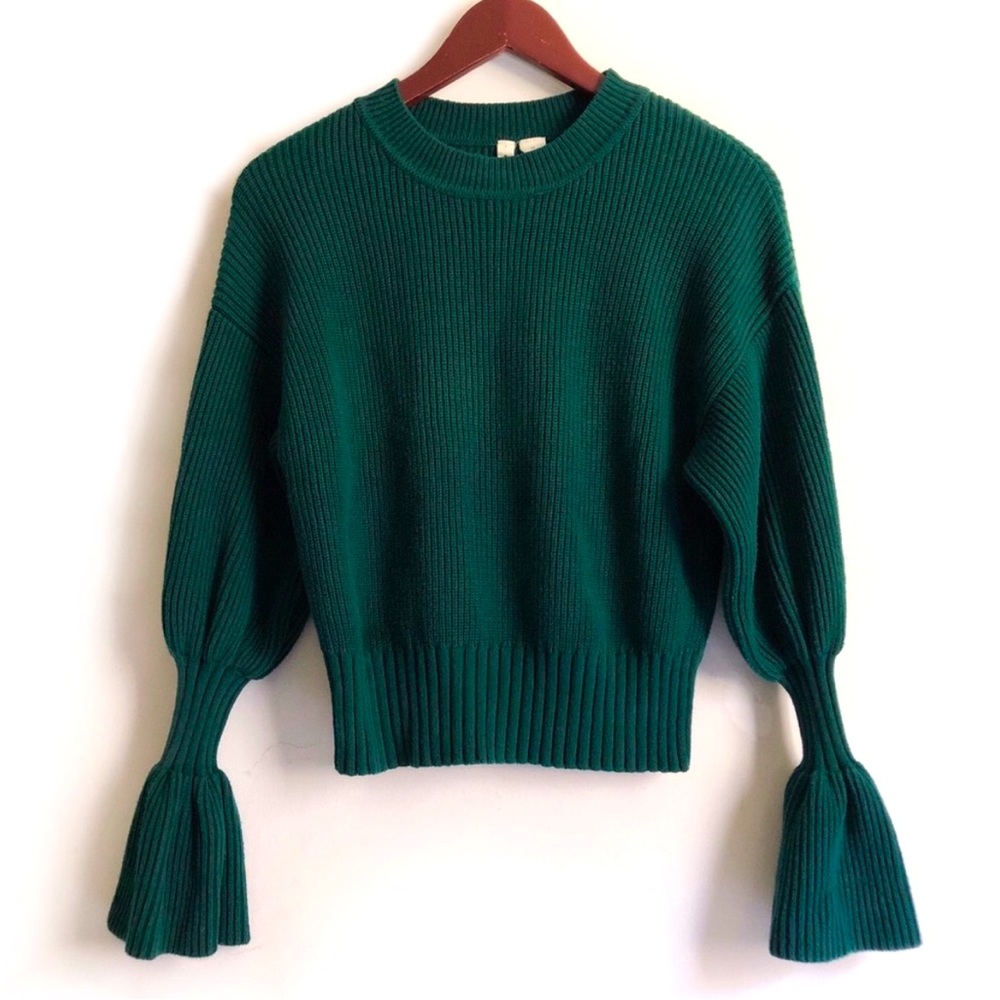 Deep green Anthropologie sweater